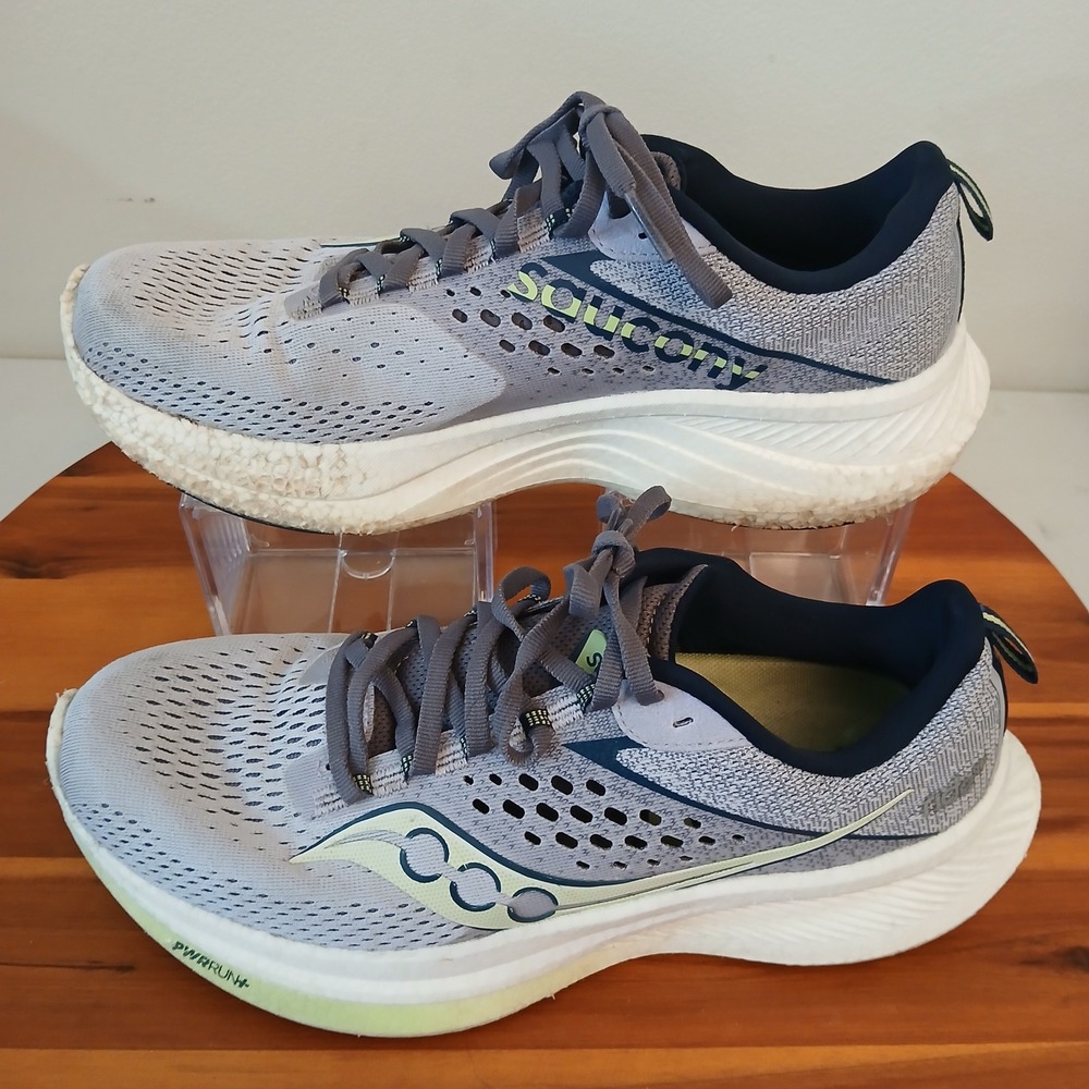 Saucony Ride 17 Womens‎ 9 Gray PWRRUN+ Running Shoes Sneakers S10924-110